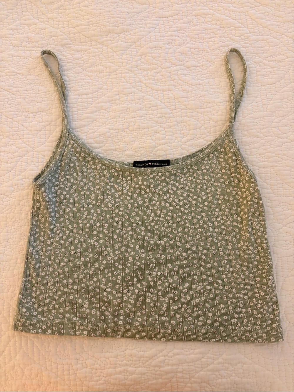 Brandy Melville Sage Green Ribbed Cami